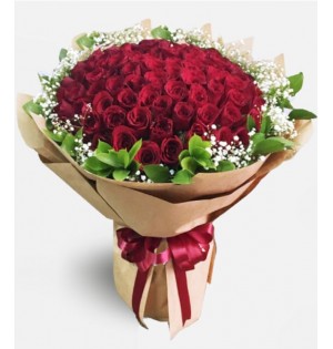 101 Kırmızı Gül Buketi